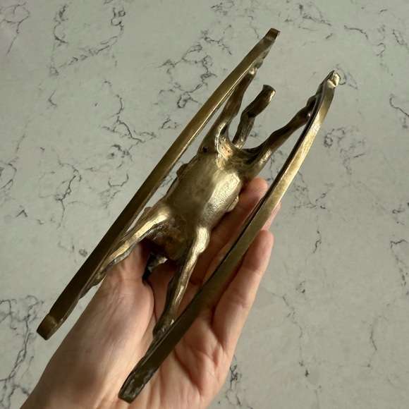 Vintage Solid Brass Rocking Horse Figurine Statue - Picture 4 of 5